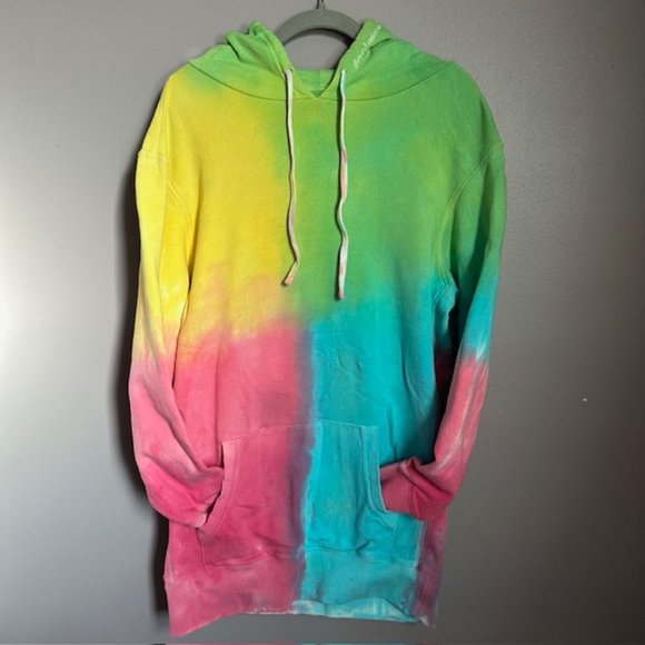 Victoria's Secret Pink Tie Dye Spiritual Gangster Hoodie Dress (Size: L) - Picture 2 of 5